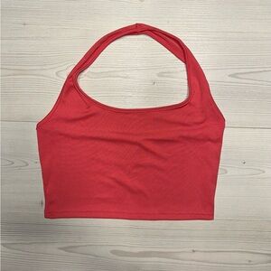 Red Halter Neck Crop Top